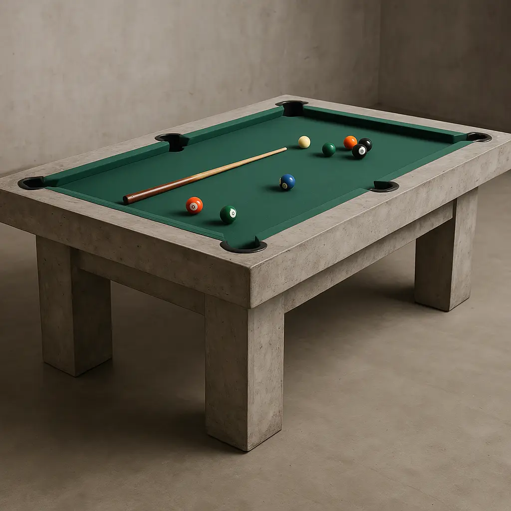 Zagraj z nami 5 Betonowy stół bilardowy Everfun w pracowni – trwała konstrukcja gotowa do montażu